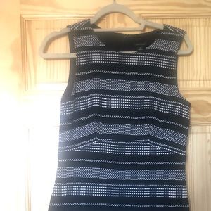Ann Taylor Black White Striped Dress